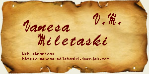 Vanesa Miletaški vizit kartica